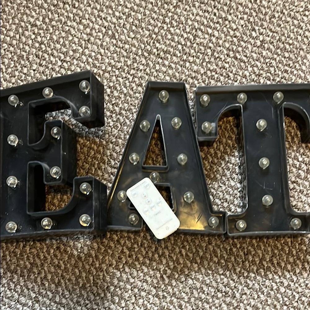 Black LED Marquee 'EAT' Sign